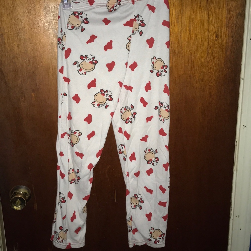 Cow print pajama pants size small